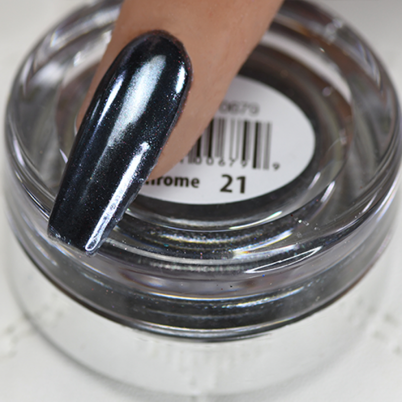 Cre8tion Chrome Nail Art Effect, 21, Silver Black, 1g 